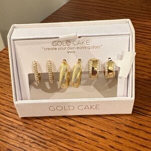 Women's Gold Cake Earrings Set